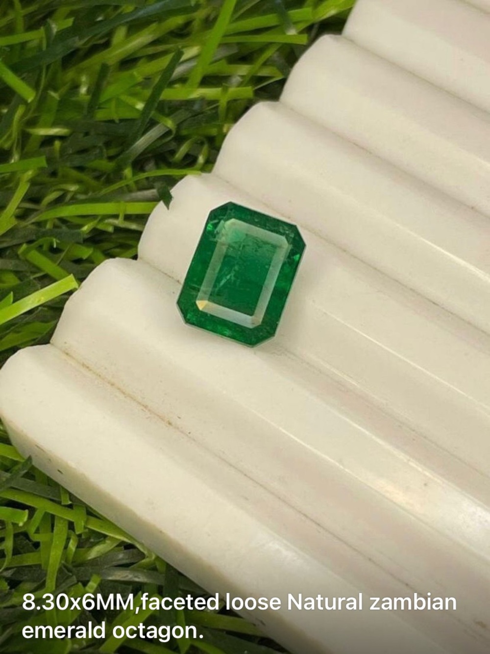 Deep Green Octagon Zambian Emerald Loose Gemstone